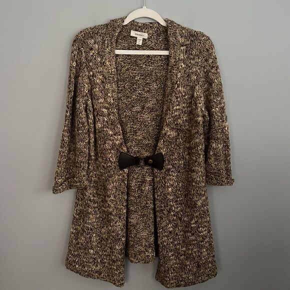 Dress Barn Women’s 1X beautiful thick knit slouchy neutral tan cardigan sweater - Picture 14 of 15